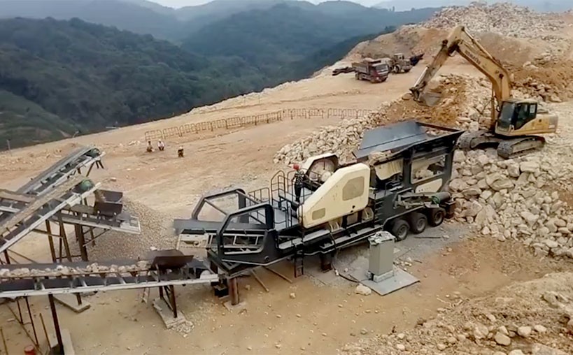 山西300-400t/h石灰石移动破碎机生产线