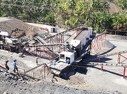菲律宾时产100-200吨煤矸石移动破碎生产线