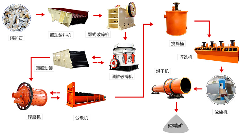磷矿石选矿工艺流程