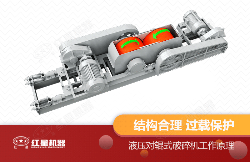 液压对辊破碎机工作原理图