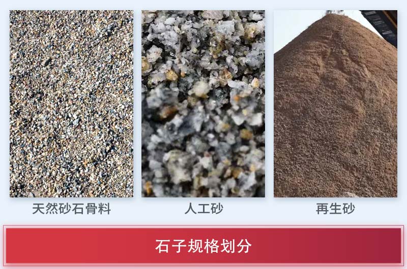 机制砂砂石骨料与天然砂粒径对比