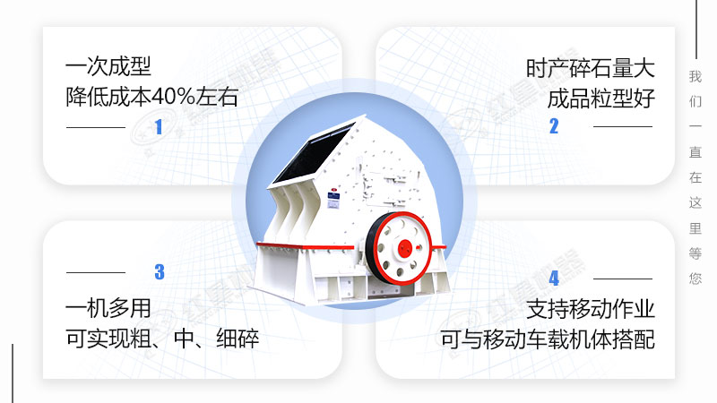 锤式破碎机直接对石料一次破碎成型