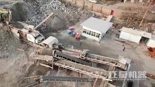 株洲大型移动建筑垃圾破碎站厂区航拍