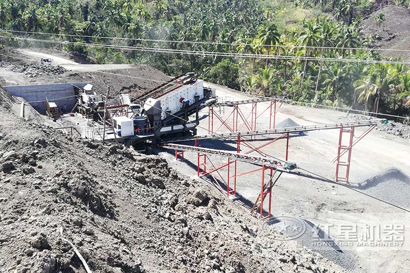 菲律宾时产150吨煤矸石碎石制沙现场