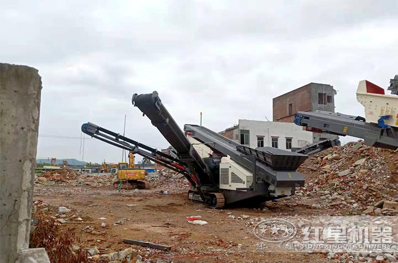 移动破碎站处理建筑垃圾现场场地较小